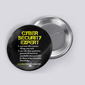 Funny Cybersecurity Definition Expert Computer Engineer TShirt Button