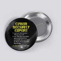 Funny Cybersecurity Definition Expert Computer Engineer TShirt Button