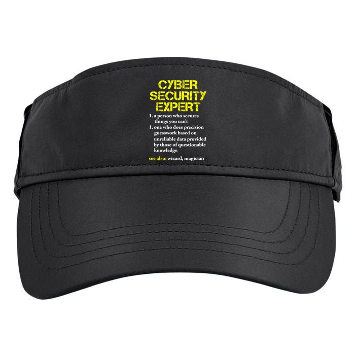 Funny Cybersecurity Definition Expert Computer Engineer TShirt Adult Drive Performance Visor