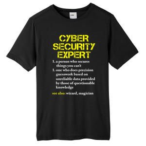 Funny Cybersecurity Definition Expert Computer Engineer TShirt Tall Fusion ChromaSoft Performance T-Shirt