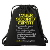 Funny Cybersecurity Definition Expert Computer Engineer TShirt Drawstring Bag