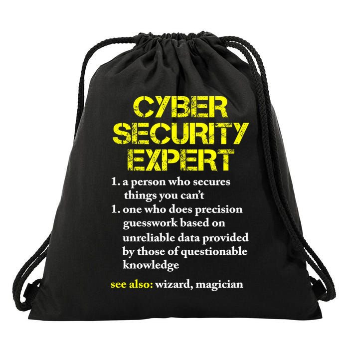 Funny Cybersecurity Definition Expert Computer Engineer TShirt Drawstring Bag