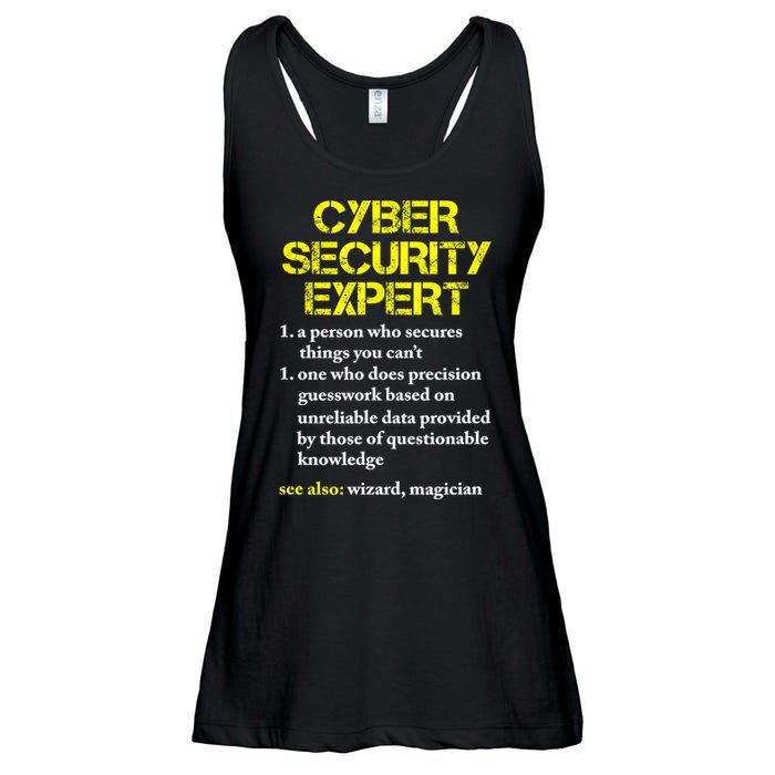 Funny Cybersecurity Definition Expert Computer Engineer TShirt Ladies Essential Flowy Tank