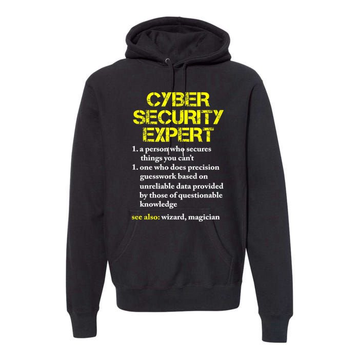 Funny Cybersecurity Definition Expert Computer Engineer TShirt Premium Hoodie