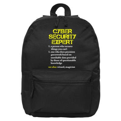 Funny Cybersecurity Definition Expert Computer Engineer TShirt 16 in Basic Backpack