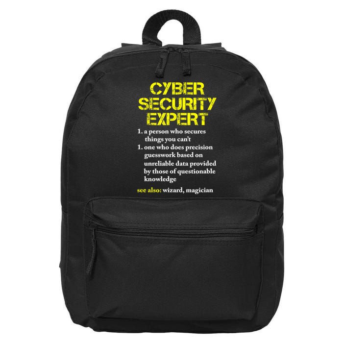Funny Cybersecurity Definition Expert Computer Engineer TShirt 16 in Basic Backpack
