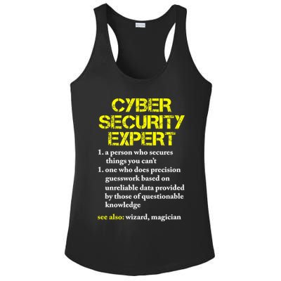 Funny Cybersecurity Definition Expert Computer Engineer TShirt Ladies PosiCharge Competitor Racerback Tank
