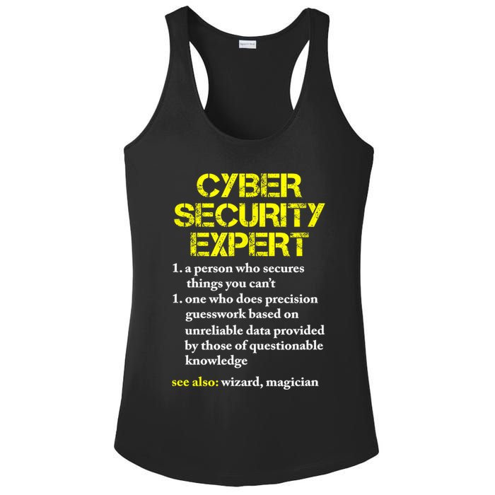 Funny Cybersecurity Definition Expert Computer Engineer TShirt Ladies PosiCharge Competitor Racerback Tank