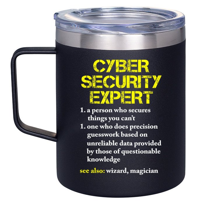 Funny Cybersecurity Definition Expert Computer Engineer TShirt 12oz Stainless Steel Coffee Mug