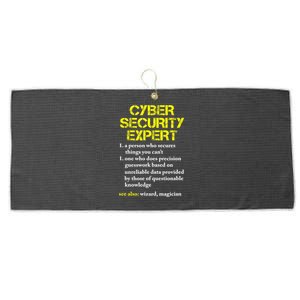 Funny Cybersecurity Definition Expert Computer Engineer TShirt Large Microfiber Waffle Golf Towel