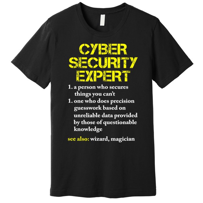 Funny Cybersecurity Definition Expert Computer Engineer TShirt Premium T-Shirt