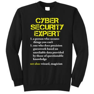 Funny Cybersecurity Definition Expert Computer Engineer TShirt Tall Sweatshirt