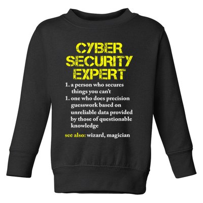 Funny Cybersecurity Definition Expert Computer Engineer TShirt Toddler Sweatshirt