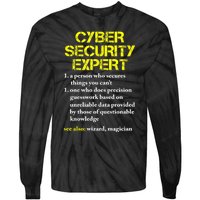 Funny Cybersecurity Definition Expert Computer Engineer TShirt Tie-Dye Long Sleeve Shirt