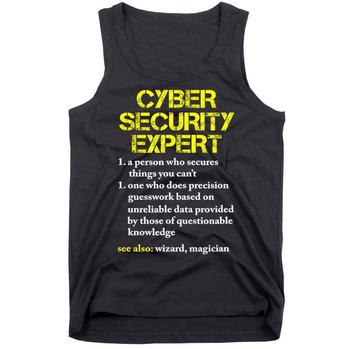 Funny Cybersecurity Definition Expert Computer Engineer TShirt Tank Top