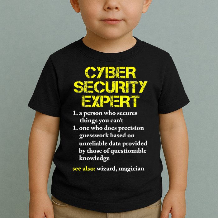 Funny Cybersecurity Definition Expert Computer Engineer TShirt Toddler T-Shirt