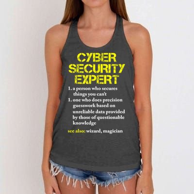 Funny Cybersecurity Definition Expert Computer Engineer TShirt Women's Knotted Racerback Tank