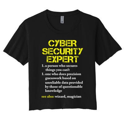 Funny Cybersecurity Definition Expert Computer Engineer TShirt Crop Top