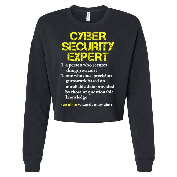 Funny Cybersecurity Definition Expert Computer Engineer TShirt Cropped Pullover Crew