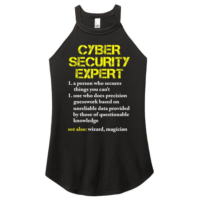 Funny Cybersecurity Definition Expert Computer Engineer TShirt Women's Perfect Tri Rocker Tank