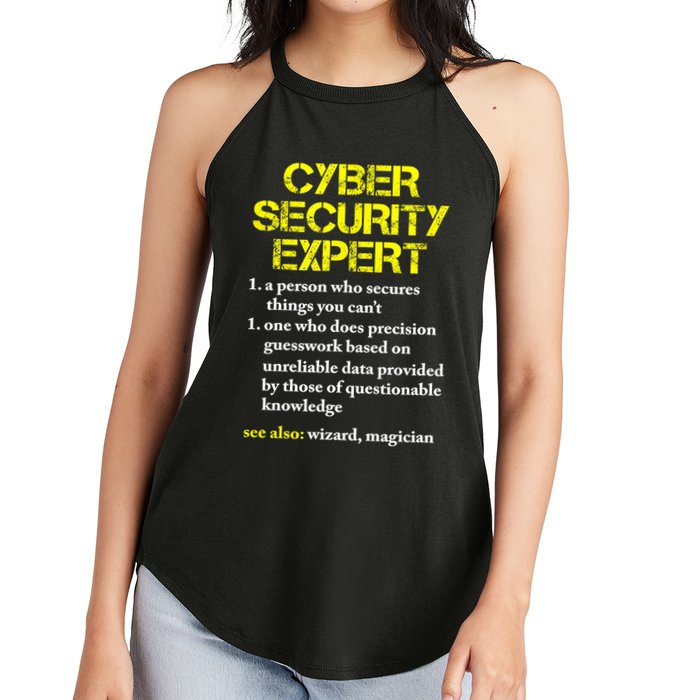 Funny Cybersecurity Definition Expert Computer Engineer TShirt Women's Perfect Tri Rocker Tank