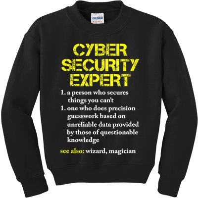 Funny Cybersecurity Definition Expert Computer Engineer TShirt Kids Sweatshirt