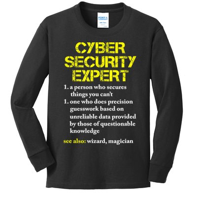Funny Cybersecurity Definition Expert Computer Engineer TShirt Kids Long Sleeve Shirt