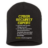 Funny Cybersecurity Definition Expert Computer Engineer TShirt Short Acrylic Beanie