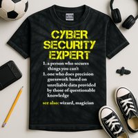 Funny Cybersecurity Definition Expert Computer Engineer TShirt Kids Tie-Dye T-Shirt