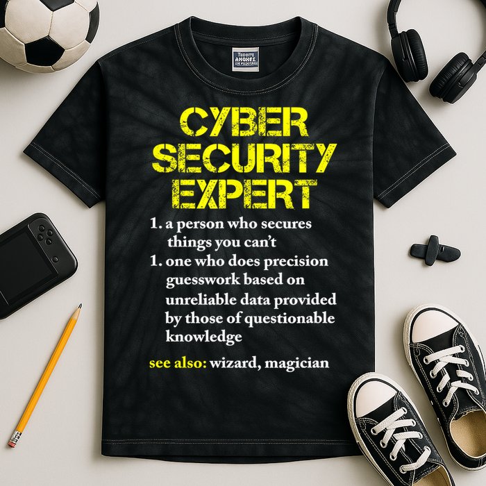 Funny Cybersecurity Definition Expert Computer Engineer TShirt Kids Tie-Dye T-Shirt