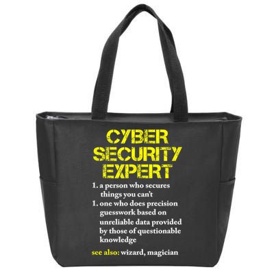Funny Cybersecurity Definition Expert Computer Engineer TShirt Zip Tote Bag