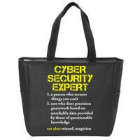 Funny Cybersecurity Definition Expert Computer Engineer TShirt Zip Tote Bag