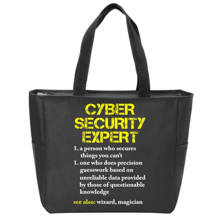 Funny Cybersecurity Definition Expert Computer Engineer TShirt Zip Tote Bag