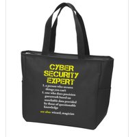 Funny Cybersecurity Definition Expert Computer Engineer TShirt Zip Tote Bag
