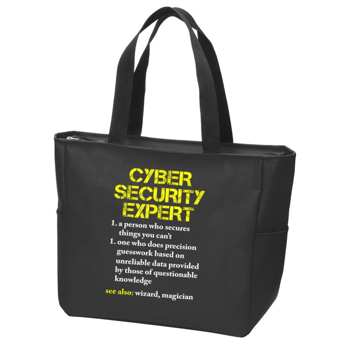 Funny Cybersecurity Definition Expert Computer Engineer TShirt Zip Tote Bag