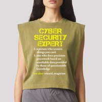 Funny Cybersecurity Definition Expert Computer Engineer TShirt Garment-Dyed Women's Muscle Tee