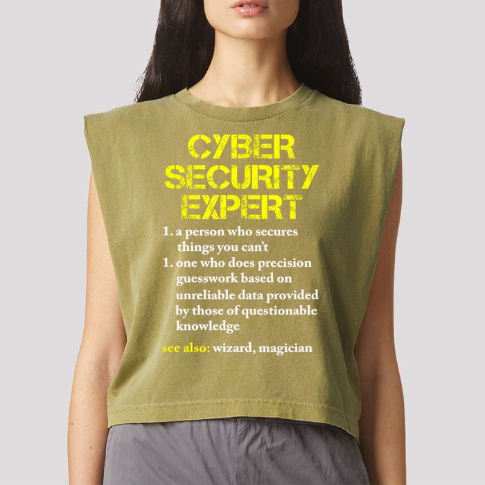 Funny Cybersecurity Definition Expert Computer Engineer TShirt Garment-Dyed Women's Muscle Tee