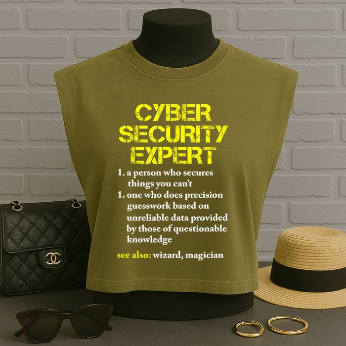 Funny Cybersecurity Definition Expert Computer Engineer TShirt Garment-Dyed Women's Muscle Tee