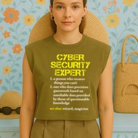 Funny Cybersecurity Definition Expert Computer Engineer TShirt Garment-Dyed Women's Muscle Tee
