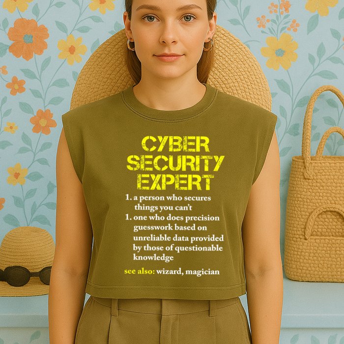 Funny Cybersecurity Definition Expert Computer Engineer TShirt Garment-Dyed Women's Muscle Tee