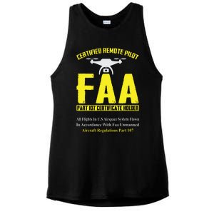 FAA Certified Drone Pilot Funny Remote Pilots Drone Life Ladies PosiCharge Tri-Blend Wicking Tank