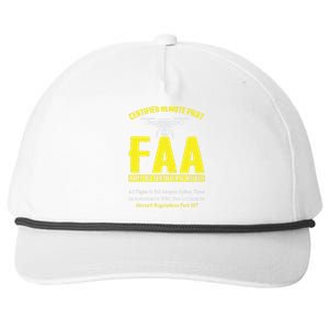 FAA Certified Drone Pilot Funny Remote Pilots Drone Life Snapback Five-Panel Rope Hat