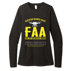 FAA Certified Drone Pilot Funny Remote Pilots Drone Life Womens CVC Long Sleeve Shirt