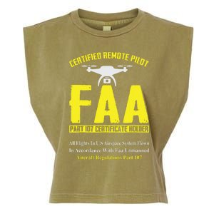 FAA Certified Drone Pilot Funny Remote Pilots Drone Life Garment-Dyed Women's Muscle Tee