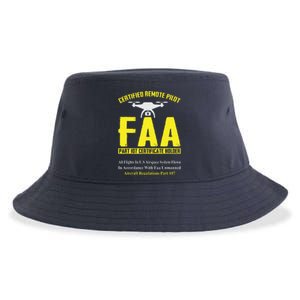 FAA Certified Drone Pilot Funny Remote Pilots Drone Life Sustainable Bucket Hat