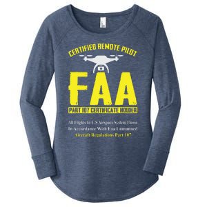 FAA Certified Drone Pilot Funny Remote Pilots Drone Life Women's Perfect Tri Tunic Long Sleeve Shirt