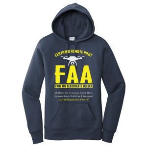 FAA Certified Drone Pilot Funny Remote Pilots Drone Life Women's Pullover Hoodie