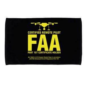 FAA Certified Drone Pilot Funny Remote Pilots Microfiber Hand Towel