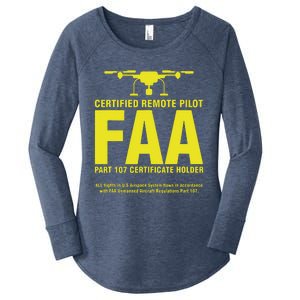 FAA Certified Drone Pilot Funny Remote Pilots Women's Perfect Tri Tunic Long Sleeve Shirt