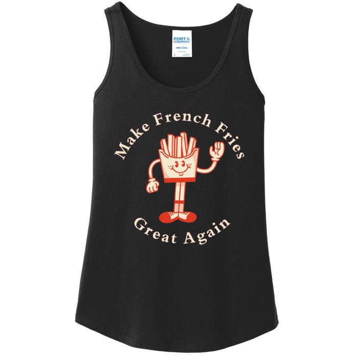 Funny Conservative Donald Trump Make French Fries Great Again Ladies Essential Tank